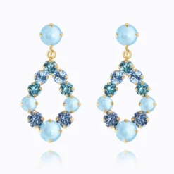Mini Delia Earrings Gold Sky Combo