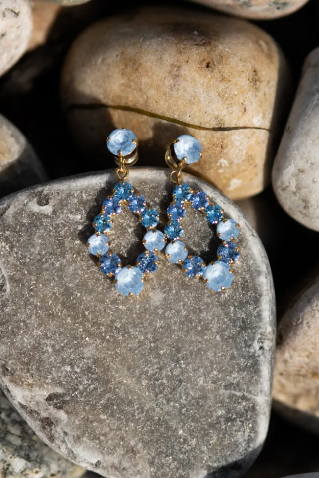Mini Delia Earrings Gold Sky Combo