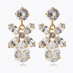 Mini Dione Earrings Gold Crystal