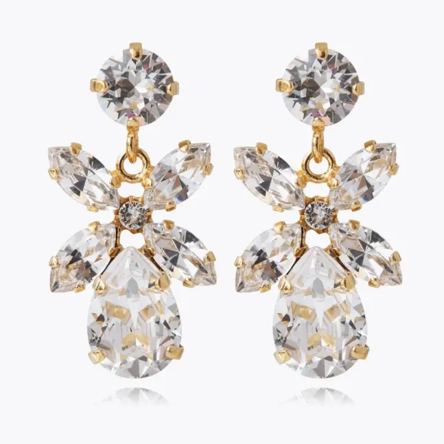 Mini Dione Earrings Gold Crystal