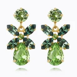 Mini Dione Earrings Gold Peridot/Erinite