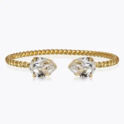 Mini Drop Bracelet Gold Crystal