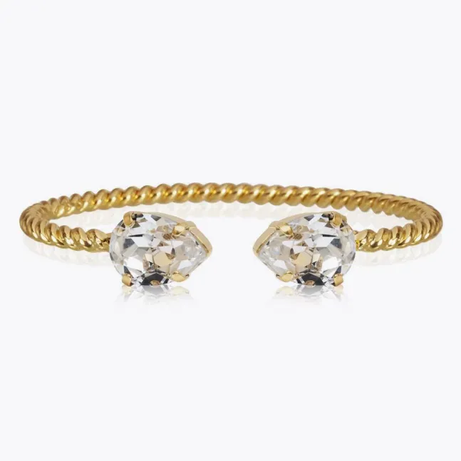 Mini Drop Bracelet Gold Crystal