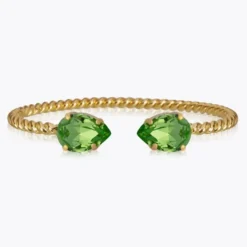Mini Drop Bracelet Gold Peridot