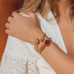 Mini Drop Bracelet Gold Vintage Rose