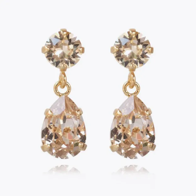 Mini Drop Earrings Gold Silk