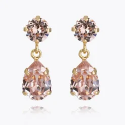 Mini Drop Earrings Gold Vintage Rose