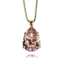 Mini Drop Necklace Gold Vintage Rose