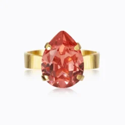 Mini Drop Ring Gold Rose Peach