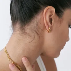 Mini Tube Hoops Gold