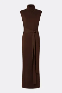 Minna Waist Tie Knitted Maxi Dress Dark Brown