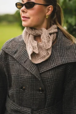 Misty Medium Pointelle Scarf Beige Melange