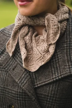 Misty Medium Pointelle Scarf Beige Melange
