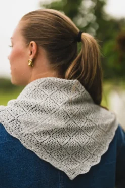 Misty Medium Pointelle Scarf Grey Melange