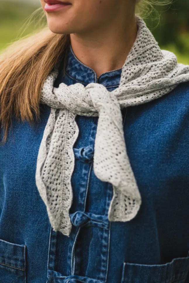 Misty Medium Pointelle Scarf Grey Melange