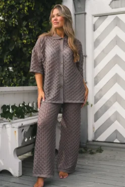 Moa Oversized Knitted Shirt Taupe