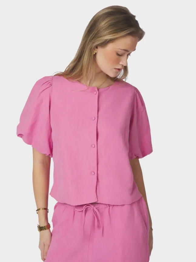 Moisa Linen Blouse Pink