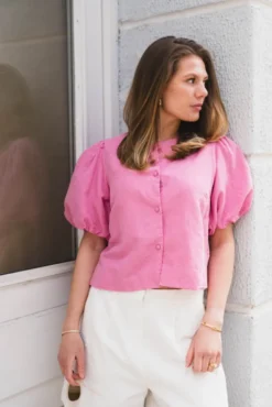 Moisa Linen Blouse Pink