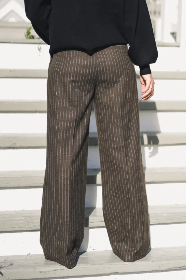 Moon Stripe 24 Trousers Brown