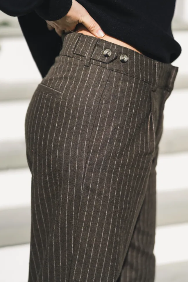 Moon Stripe 24 Trousers Brown