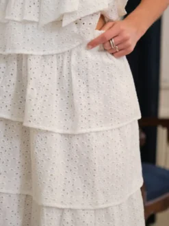 Morris Emb Skirt Offwhite
