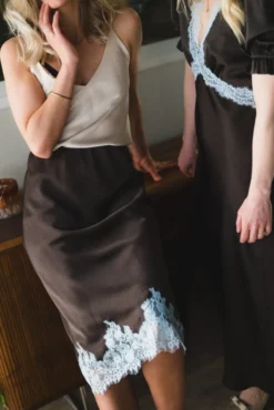 Naira Lace Skirt Dark Brown