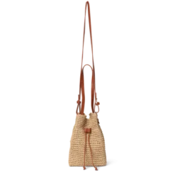 Natural Straw Bucket Starfish Beige