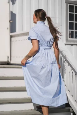 Nellie Soft Stripe Dress Light Blue
