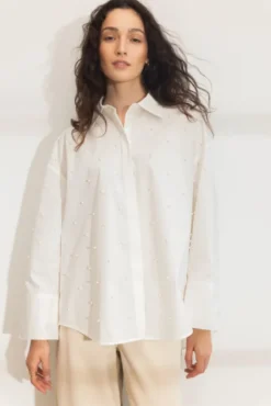 Nell Pearl Shirt White