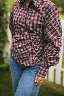 Neoella Medium Check Shirt Plum