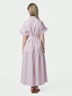 Nessie Structure Stripe Dress Light Pink