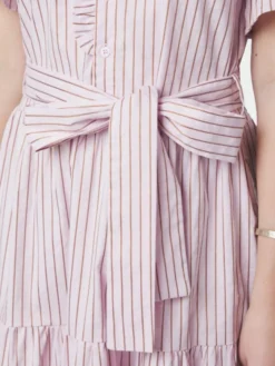 Nessie Structure Stripe Dress Light Pink