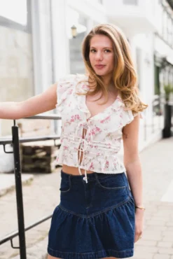 Netali Spring Flower Top Offwhite