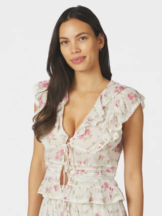 Netali Spring Flower Top Offwhite