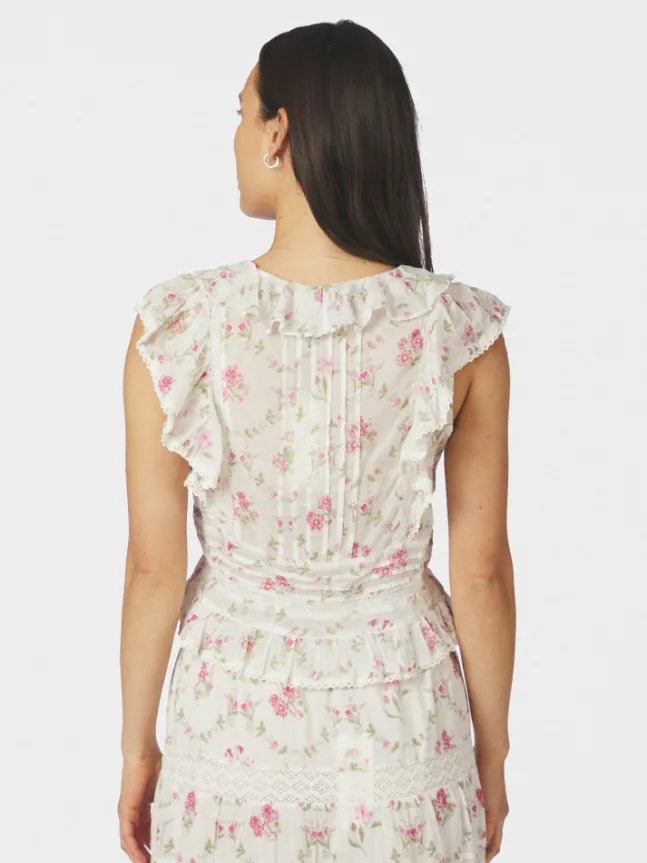 Netali Spring Flower Top Offwhite
