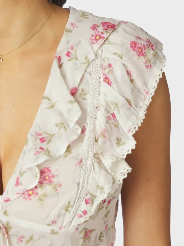 Netali Spring Flower Top Offwhite