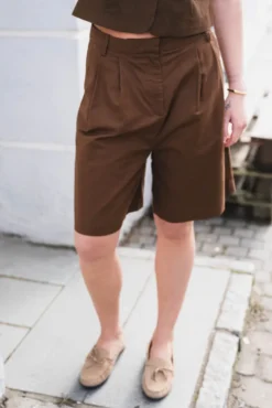 Nika Linen Shorts Dark Brown