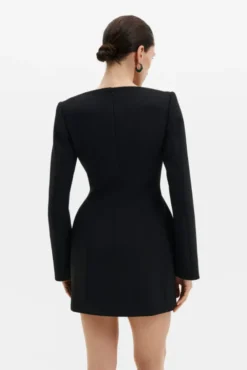 Ninni Cut-Out Shoulder Hourglass Mini Dress Black
