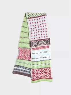 Norwegian Wool Scarf Green Mix