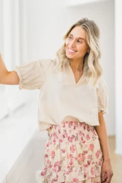 Odesa Linen Blouse Sand