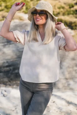 Odesa Linen Blouse Sand