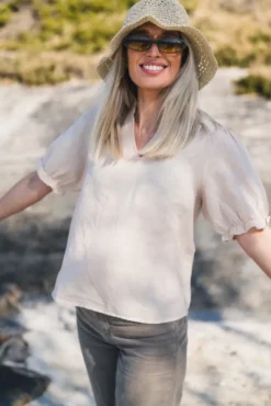 Odesa Linen Blouse Sand