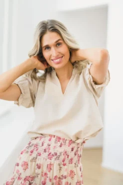 Odesa Linen Blouse Sand