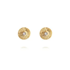 Odessa Stud Earrings Gold Crystal