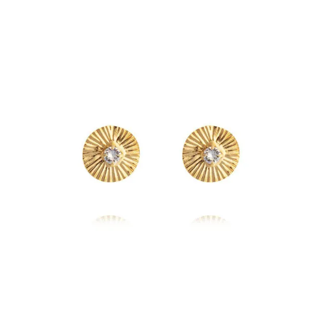 Odessa Stud Earrings Gold Crystal