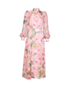 Organza Belt Dress Rosette