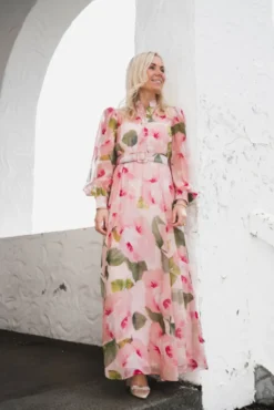 Organza Belt Dress Rosette