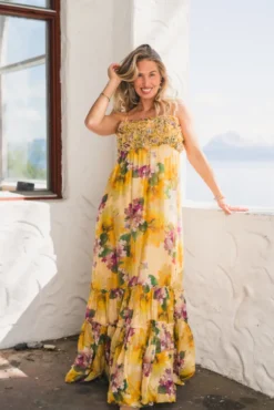 Organza Strap Dress Sunflower
