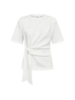 Oriane Pleat Tie Tee White