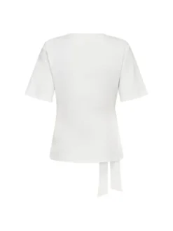 Oriane Pleat Tie Tee White
